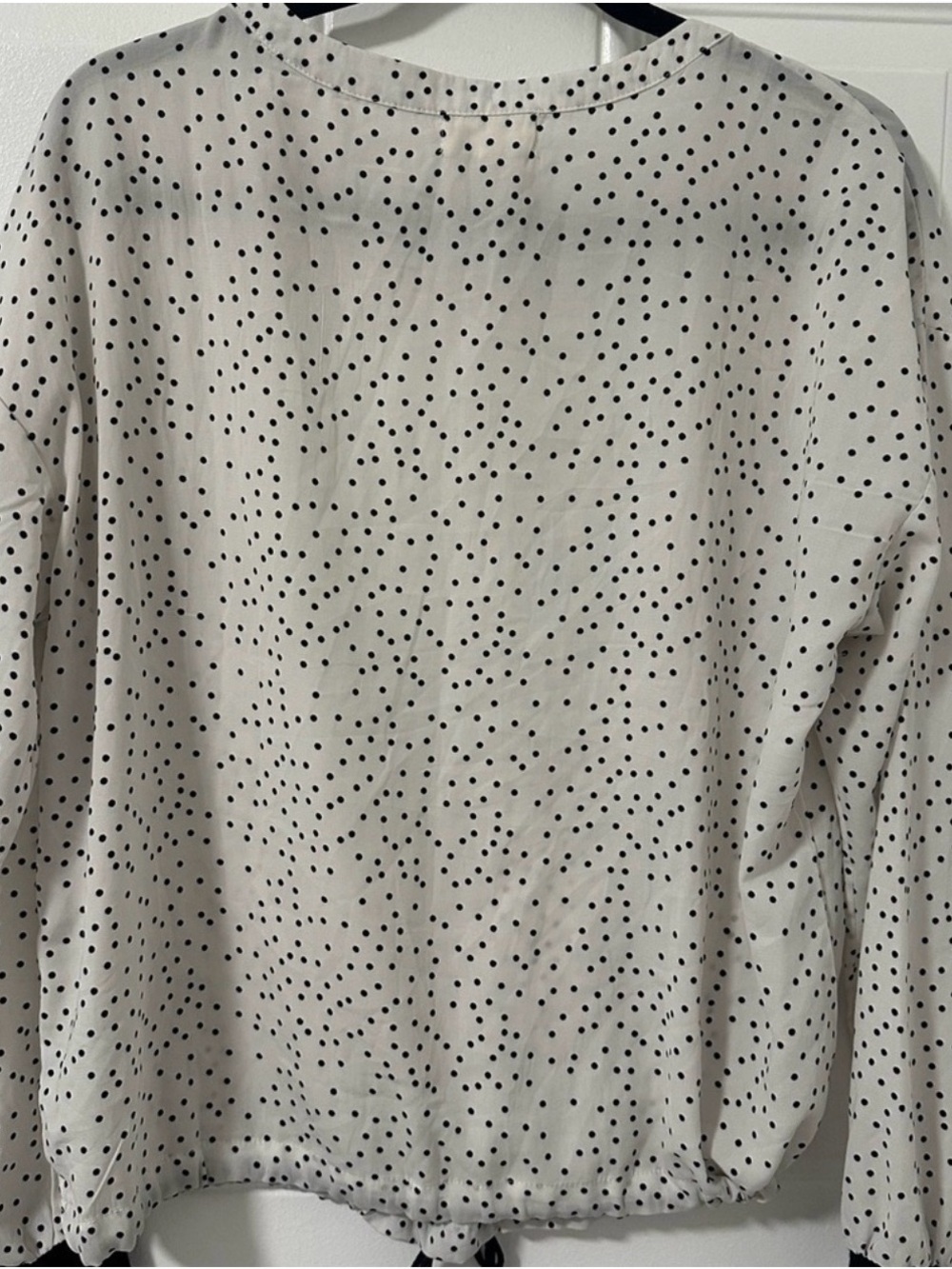 Mello Day for Anthropologie Polka Dot Drawstring Hem Blouse Medium - Picture 2 of 6